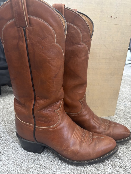 Justin Boots Shoes - Tony Lama Boots Tan Leather Western Cowboy Boots